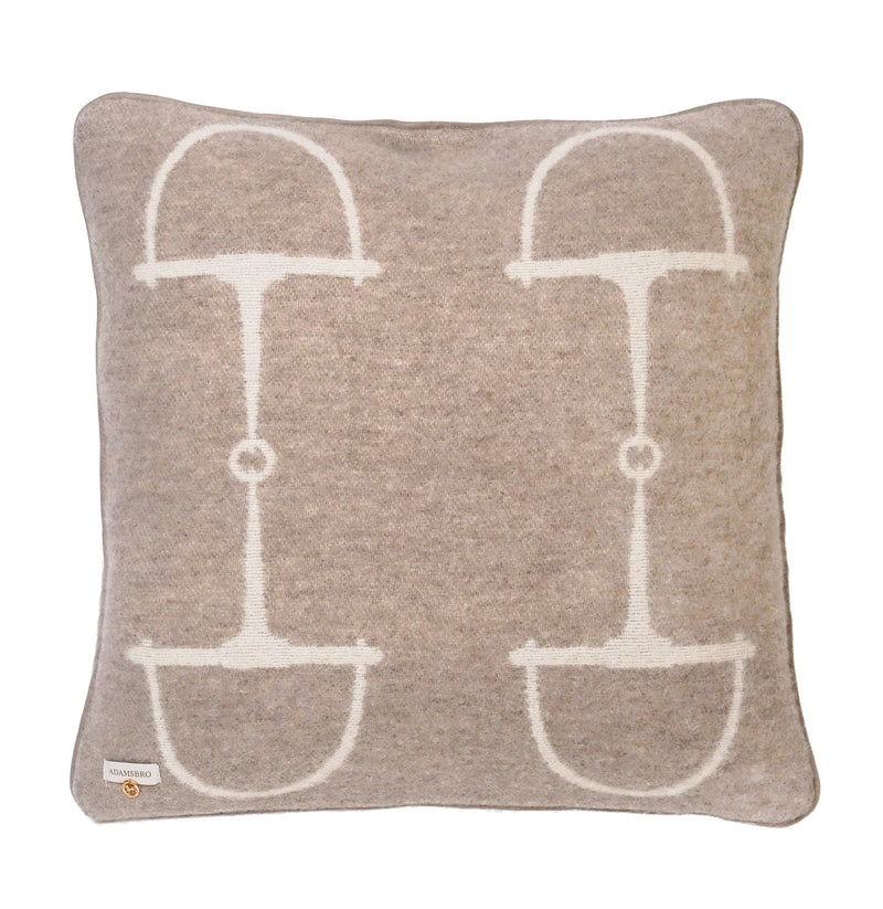 Luxury Cushion in 100% New Zealand Lambswool Beige Melange