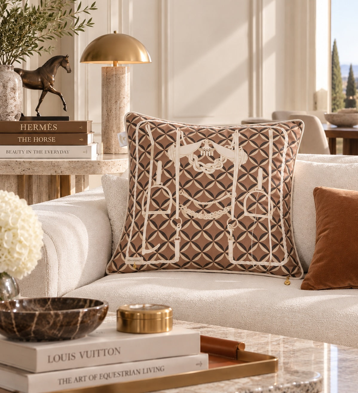 Heritage velvet cushion Nougat