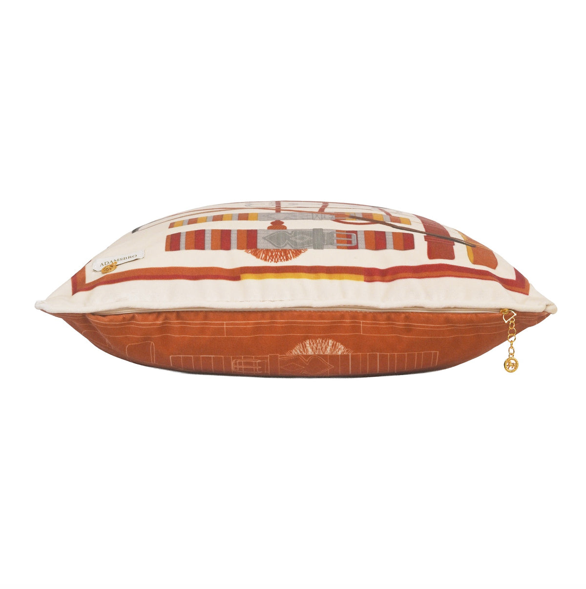 Reins velvet cushion Rust reversible