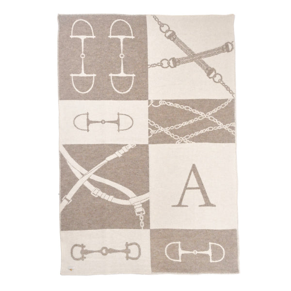 Classic Bit Throw – 100% New Zealand Lambswool melange beige