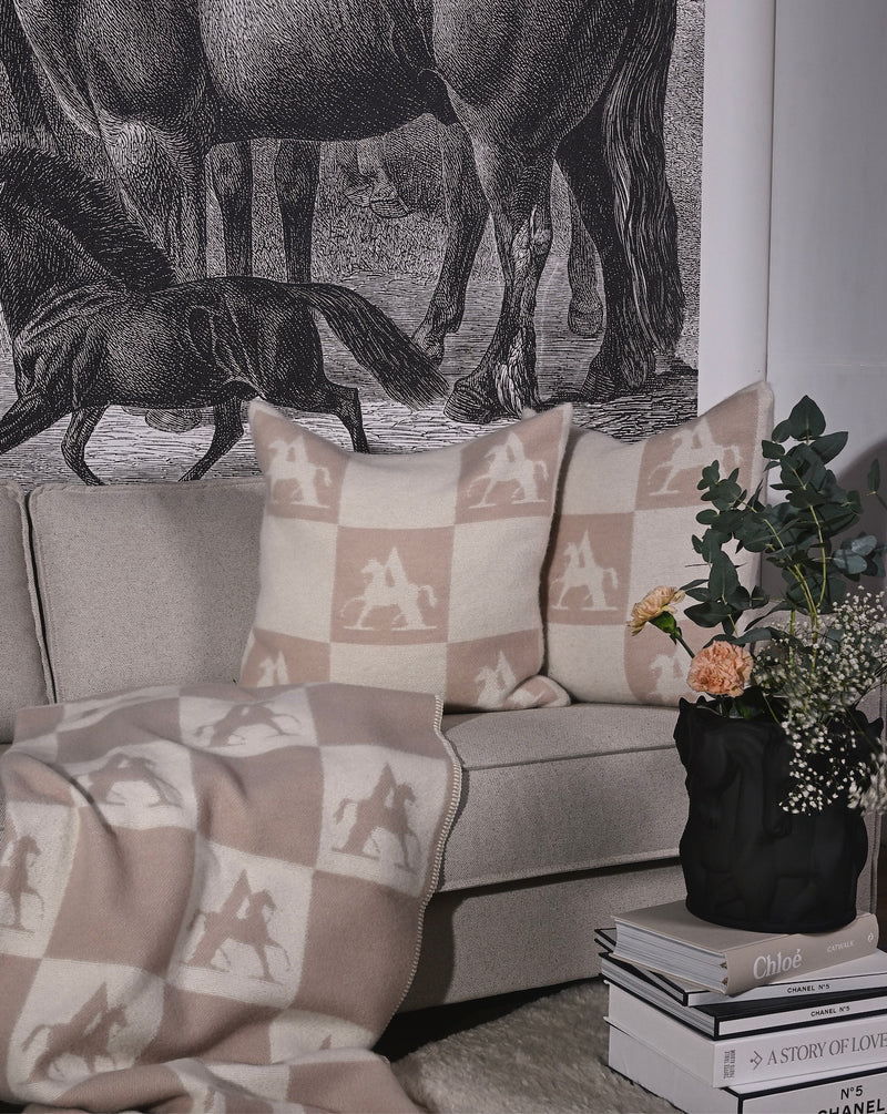 Check Cushion 100% New Zealand lambswool