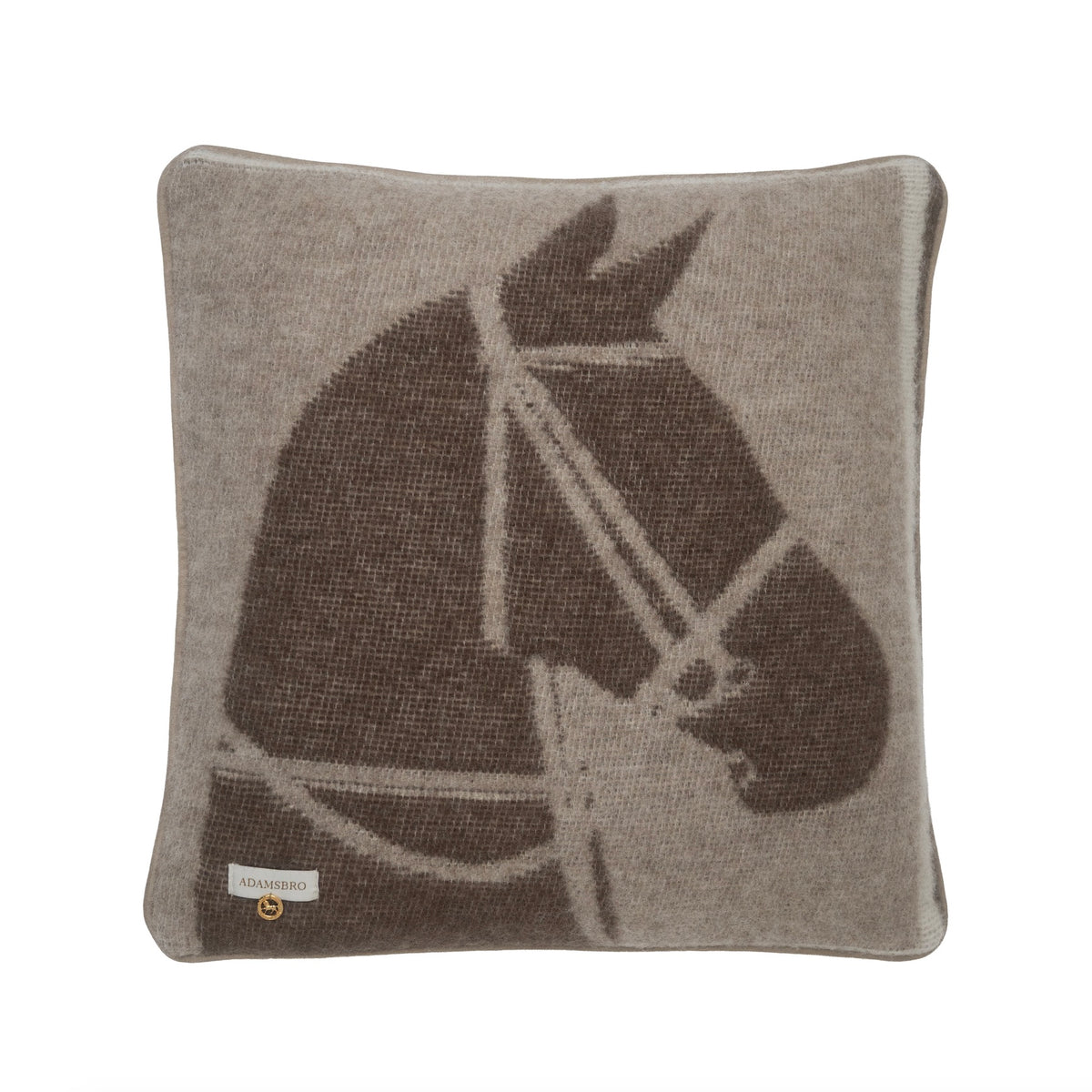 Multi Horses Cushion in 100% NZ Wool Brown