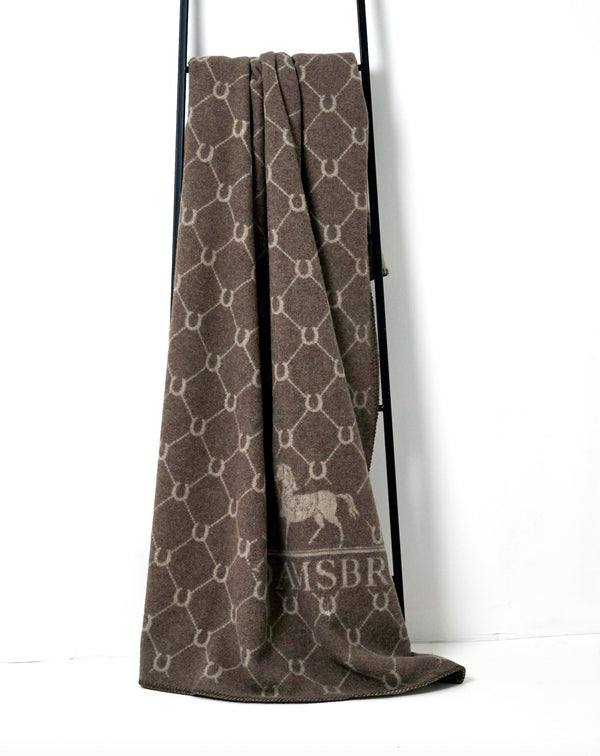Luxe Merino Throw Mud Brown & Beige