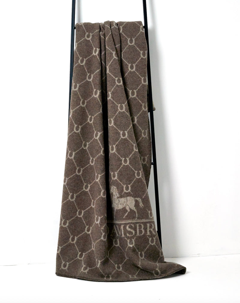 Luxe Merino Throw Mud Brown & Beige