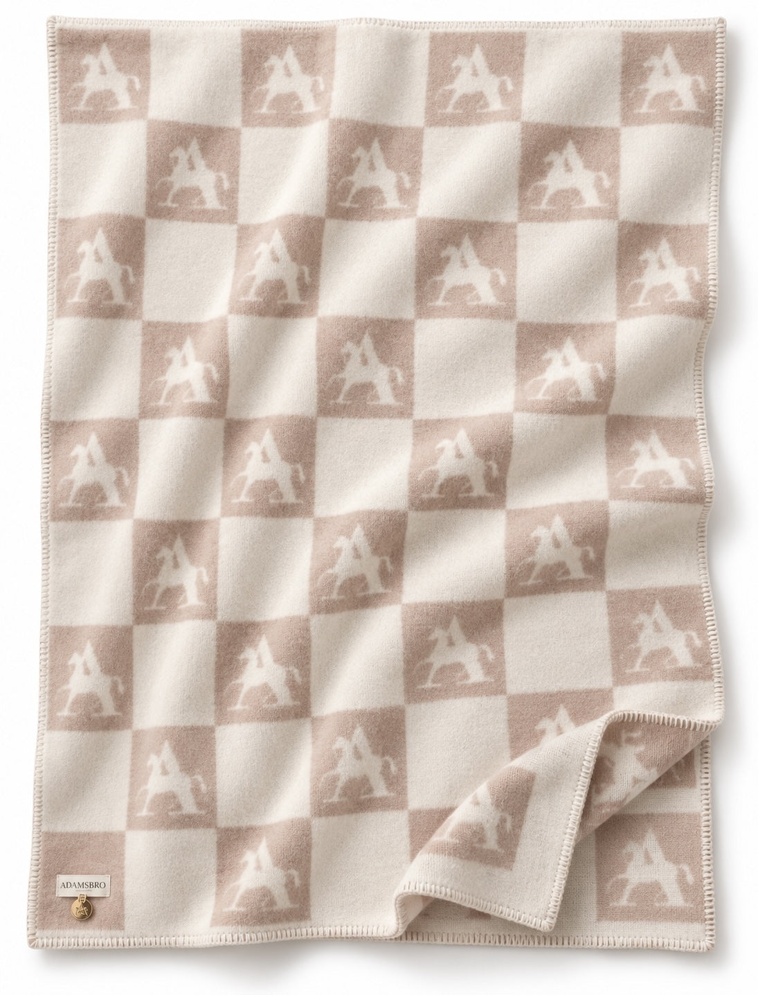 CHECK Throw – 100% New Zealand Lambswool linnen beige