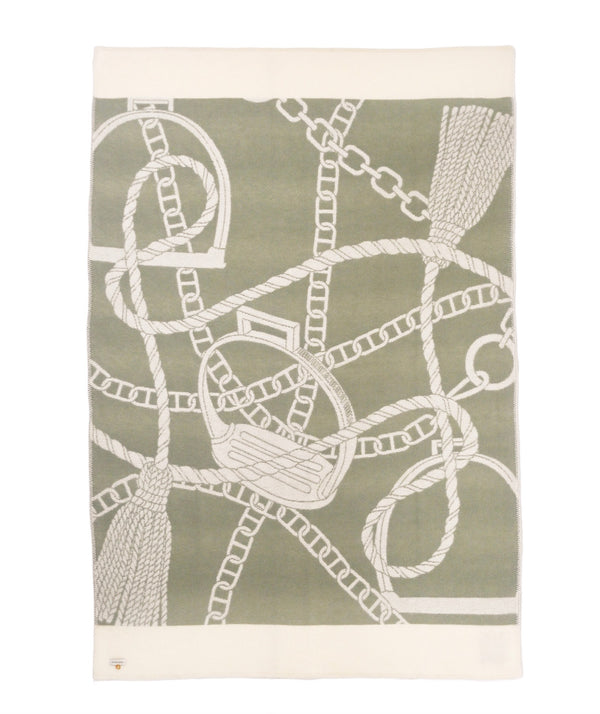 Chain Throw – 100% New Zealand Lambswool celadon green