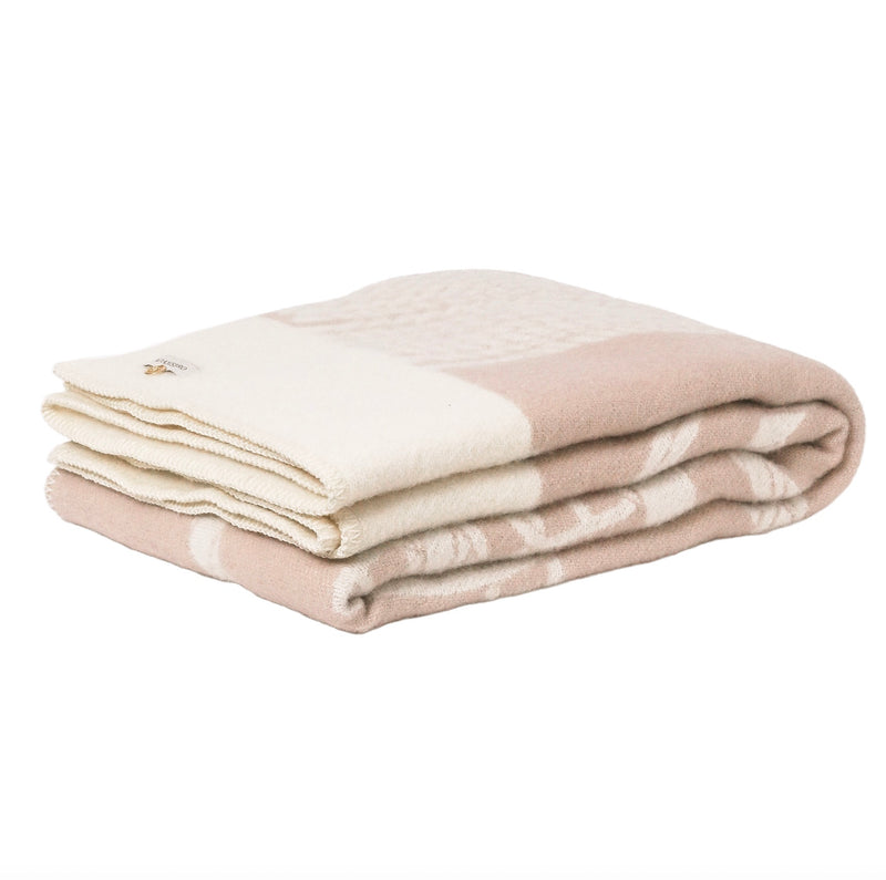 Chain Throw – 100% New Zealand Lambswool linnen beige