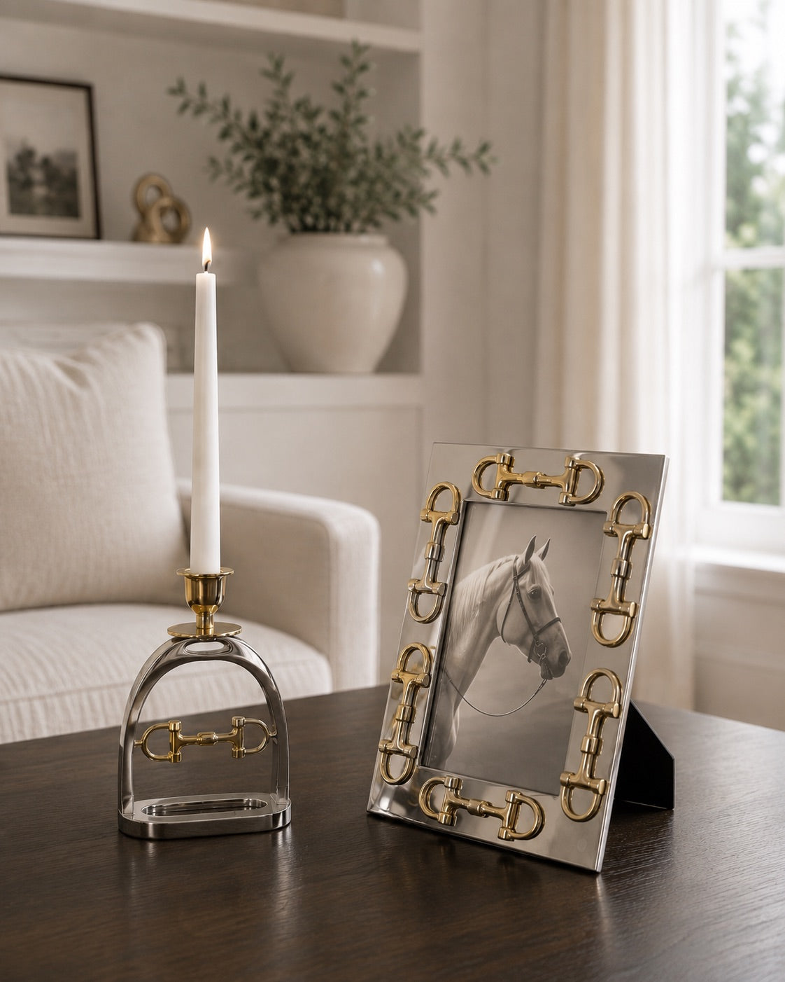 Snaffle Bit Picture Frame Mix Silver & Gold