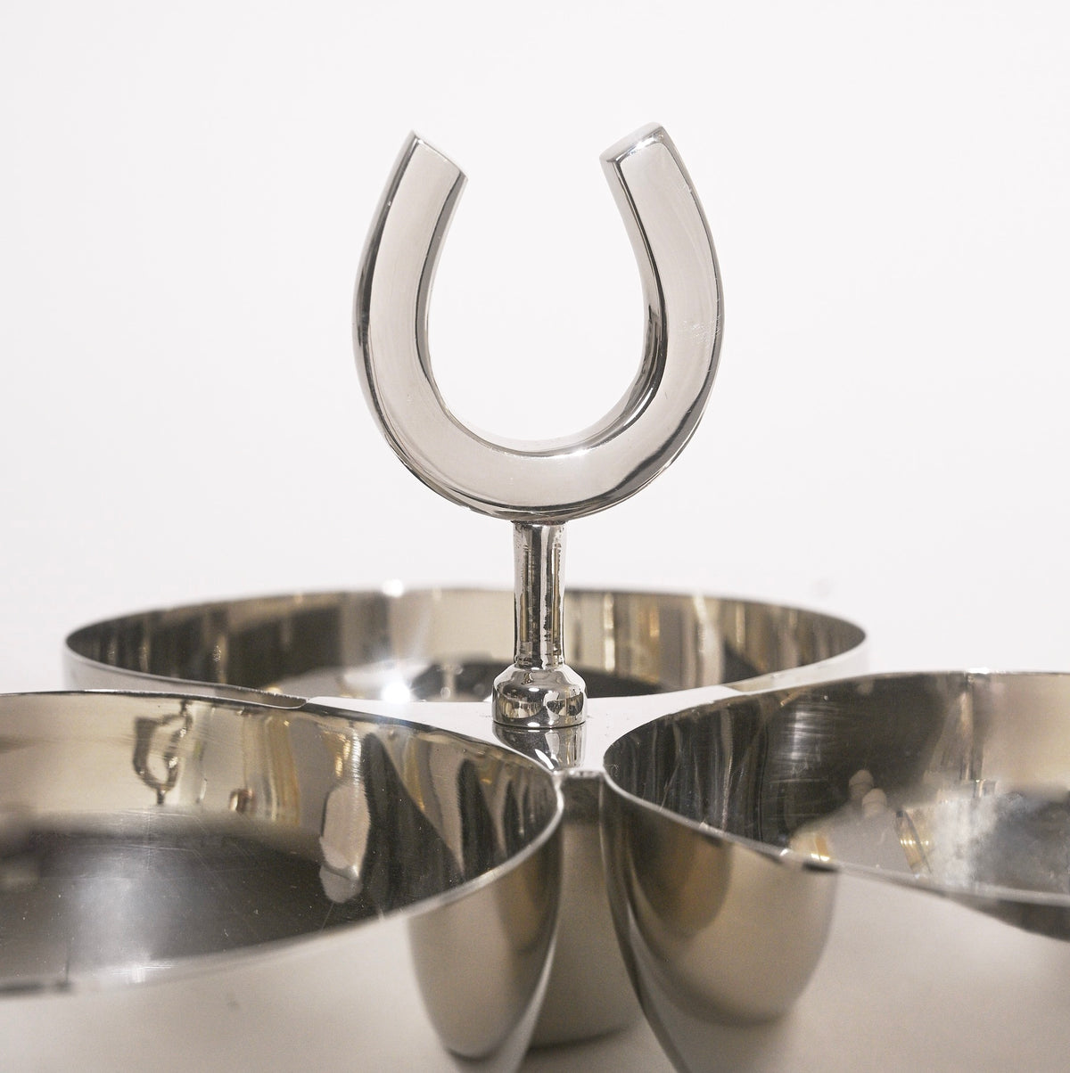 Triple Nut Bowl Silver with Horseshoe