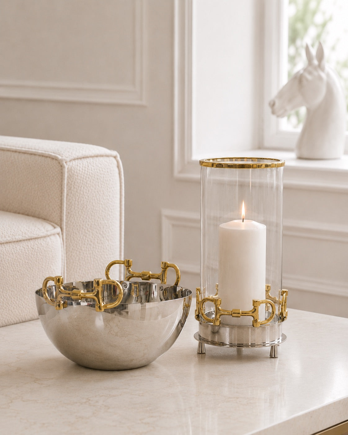Snaffle Bit Serving Bowl Silver