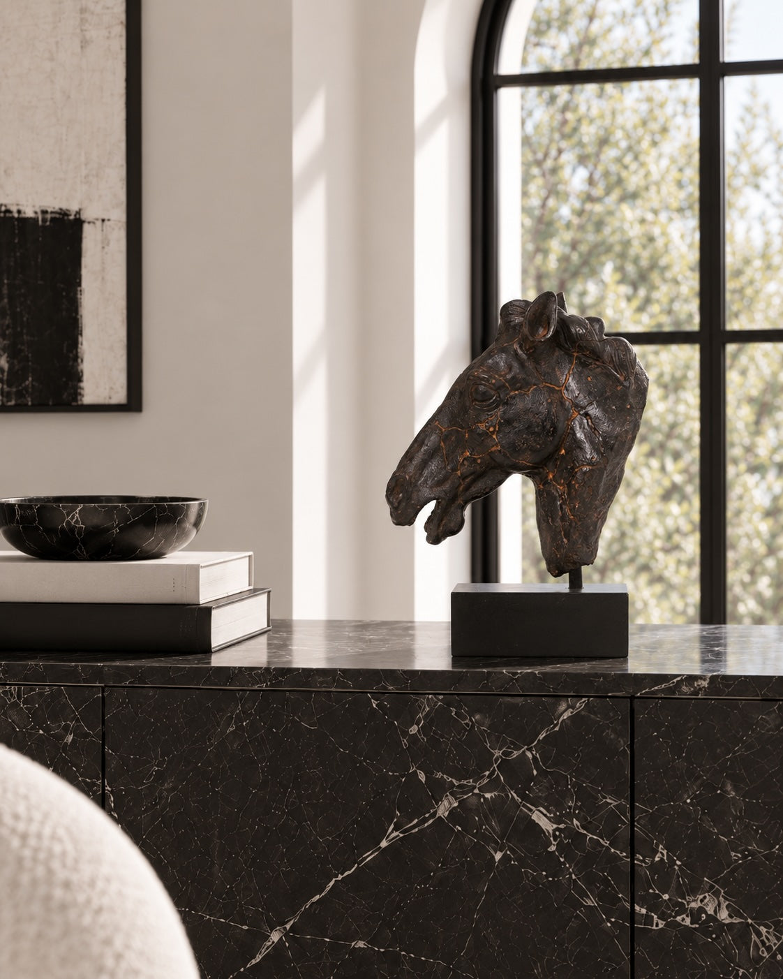 Equestrian Sculpture- Antique Black