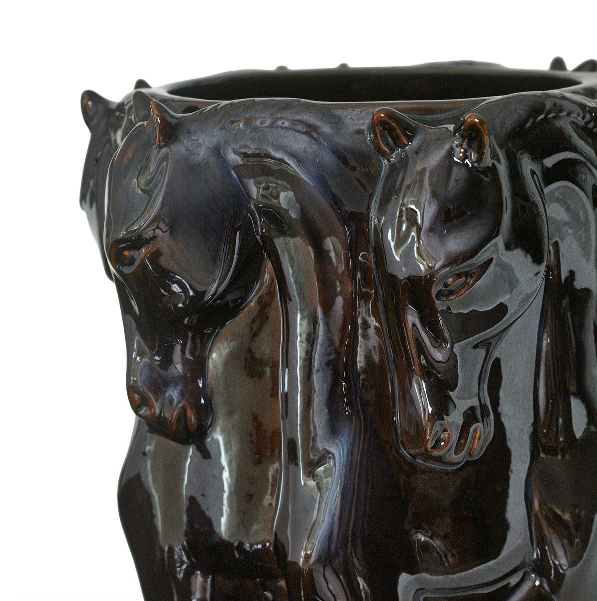Masterpiece Tall Vase – Dancing Horses BROWNE GLAZE
