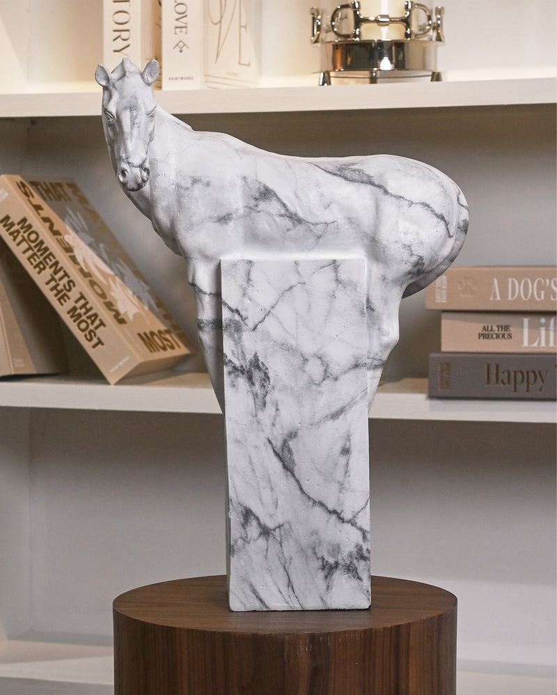 AWAKE HORSE SCULPTURE MARBLE