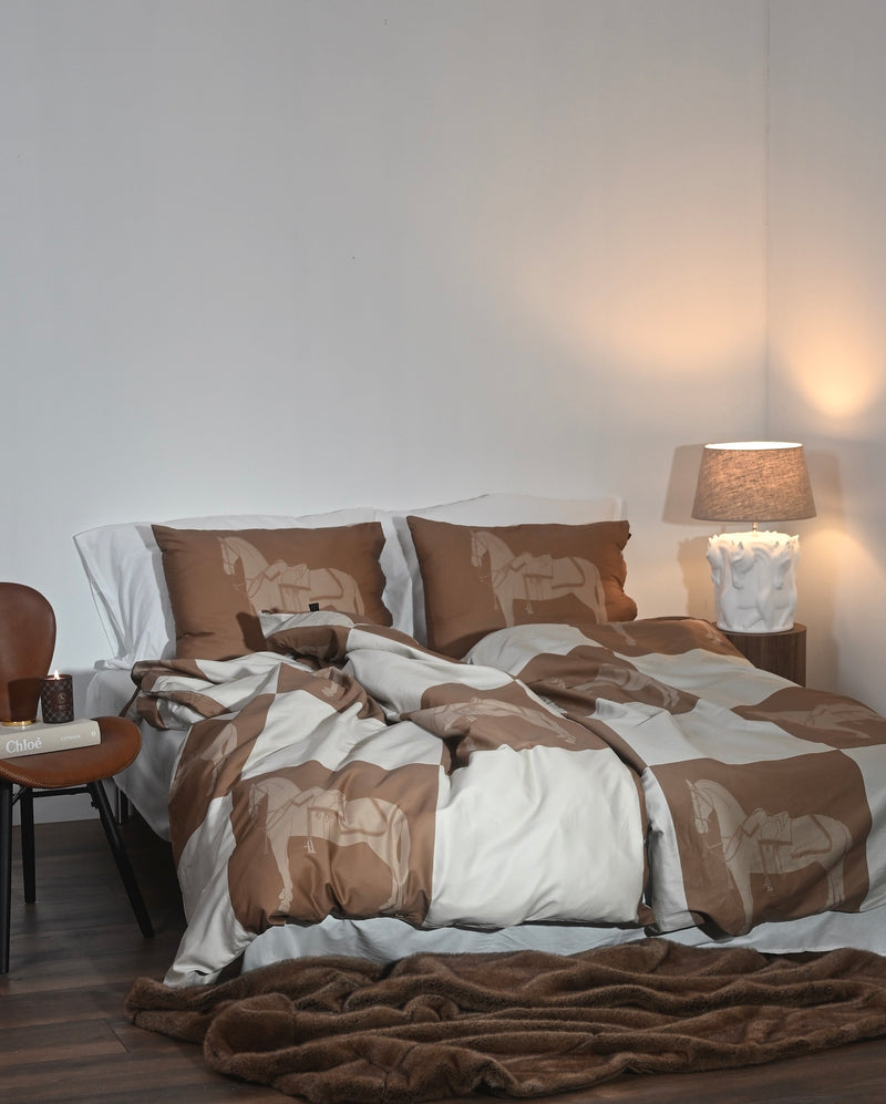 Horse Check Duvet Cover Single 140 x 200