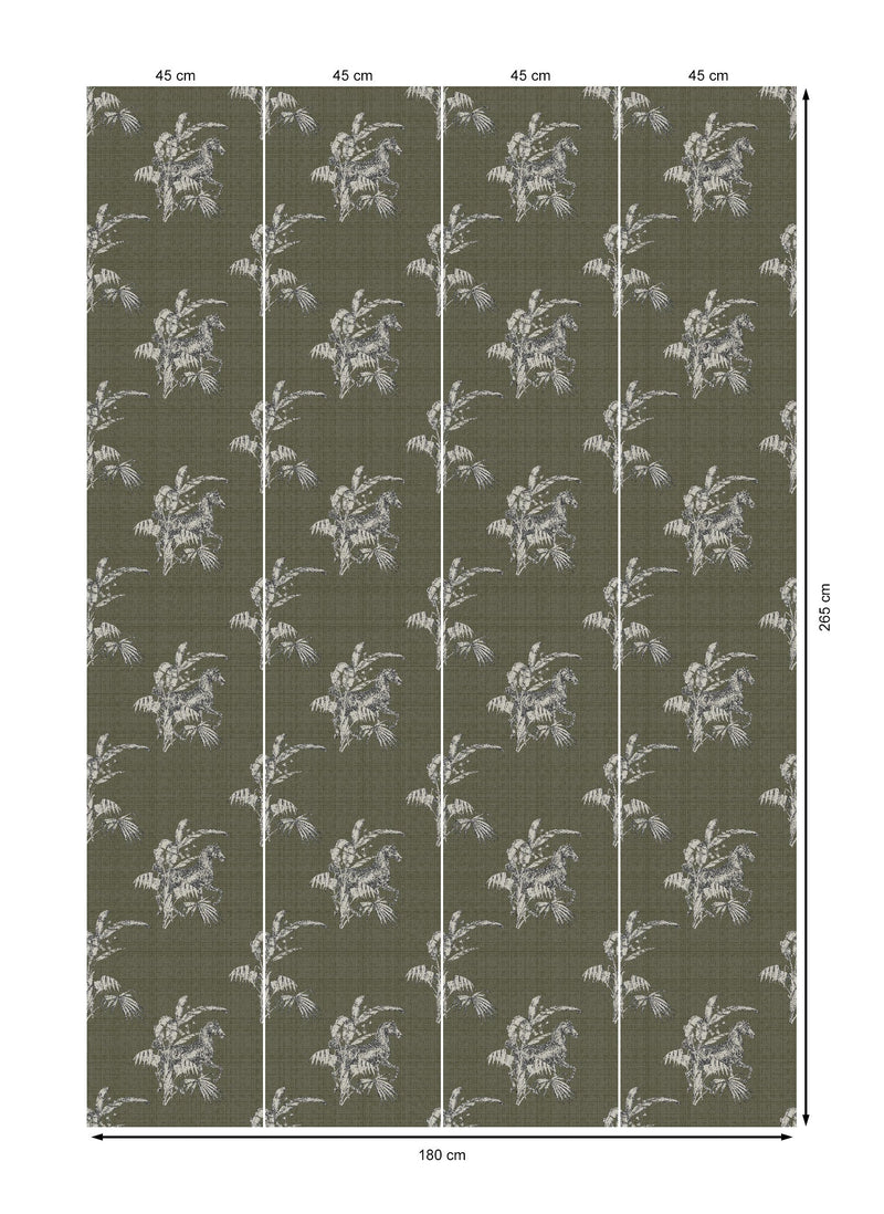 17-09-020-40/P WALLPAPER  SAMPLE NEW HORSE OLIVE