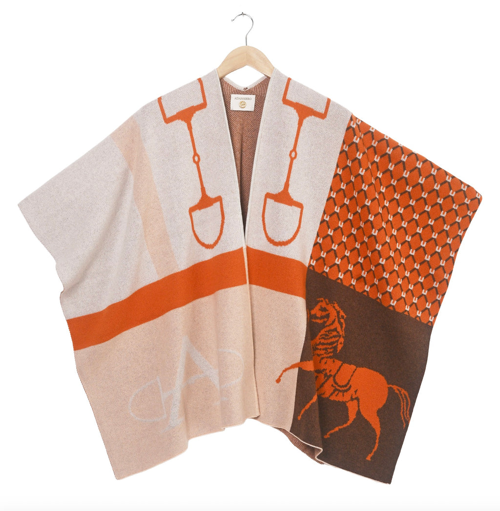 ADAMSBRO CASHMERE PONCHO orange – Adamsbro International