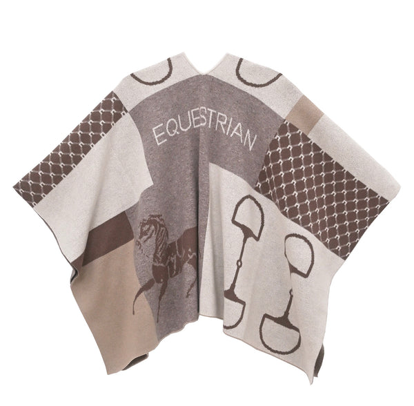 ADAMSBRO CASHMERE PONCHO TAUPE