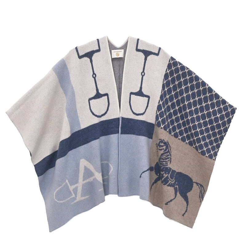 ADAMSBRO CASHMERE PONCHO SKY