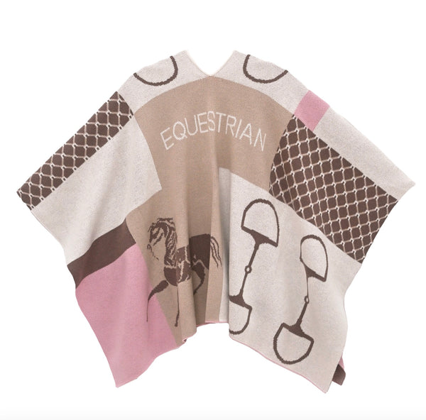 ADAMSBRO CASHMERE PONCHO ROSE