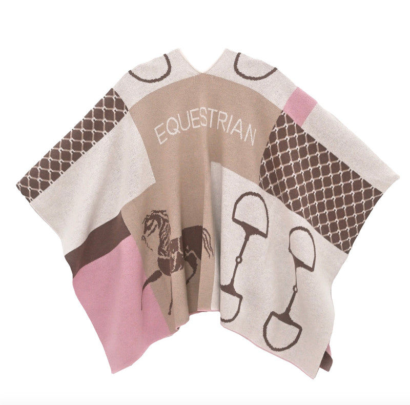 ADAMSBRO CASHMERE PONCHO ROSE