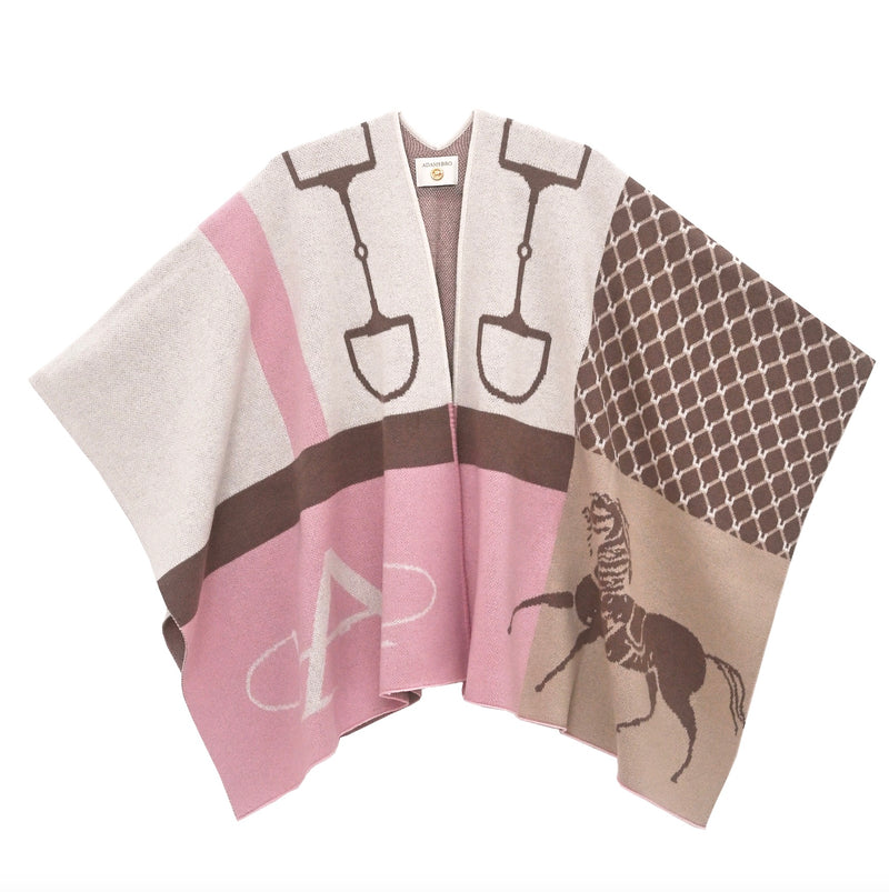 ADAMSBRO CASHMERE PONCHO ROSE