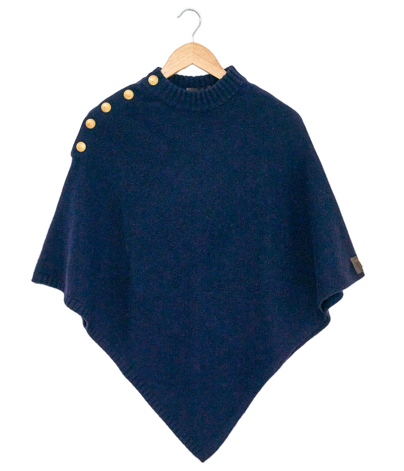 ADAMSBRO SOLID CASHMERE PONCHO NAVY – Adamsbro International