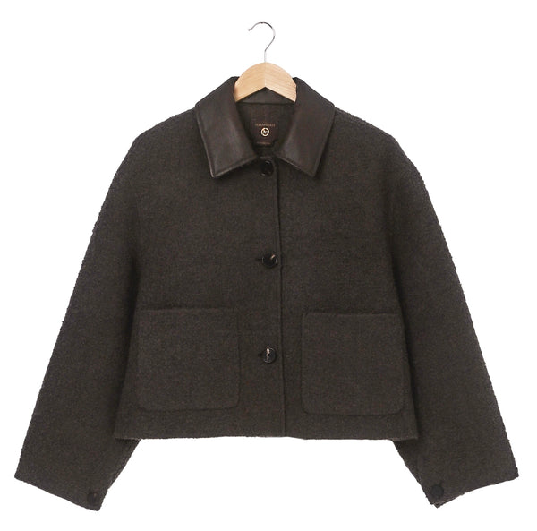 Exclusive Bouclé Wool Jacket – Brown