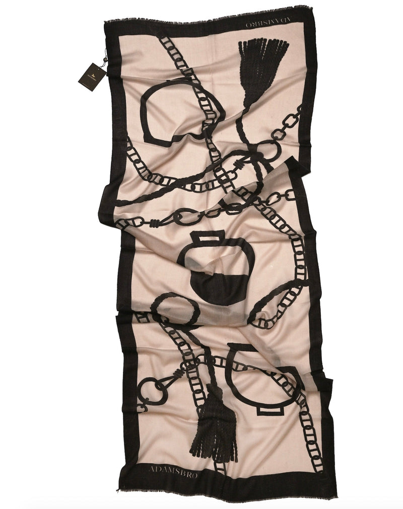 CASHMERE SCARF CHAIN BEIGE