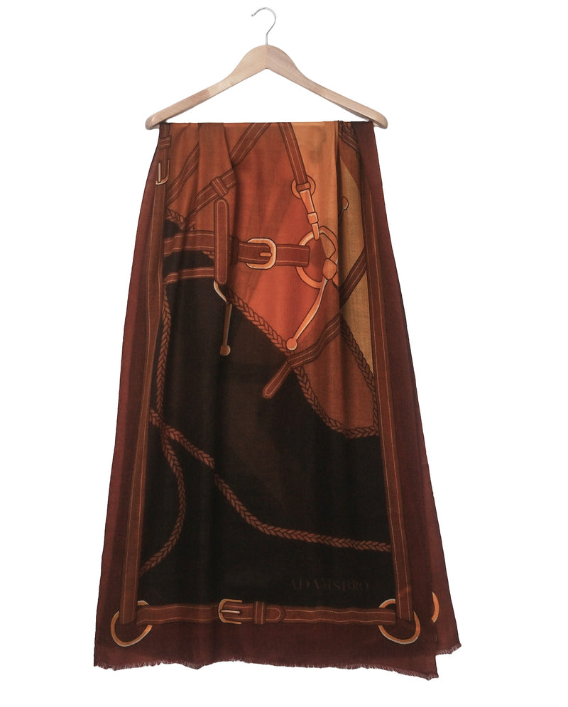 CASHMERE SCARF  HORSE BROWN