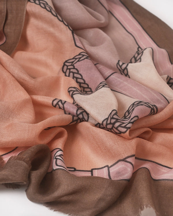 CASHMERE SCARF  HORSE PINK