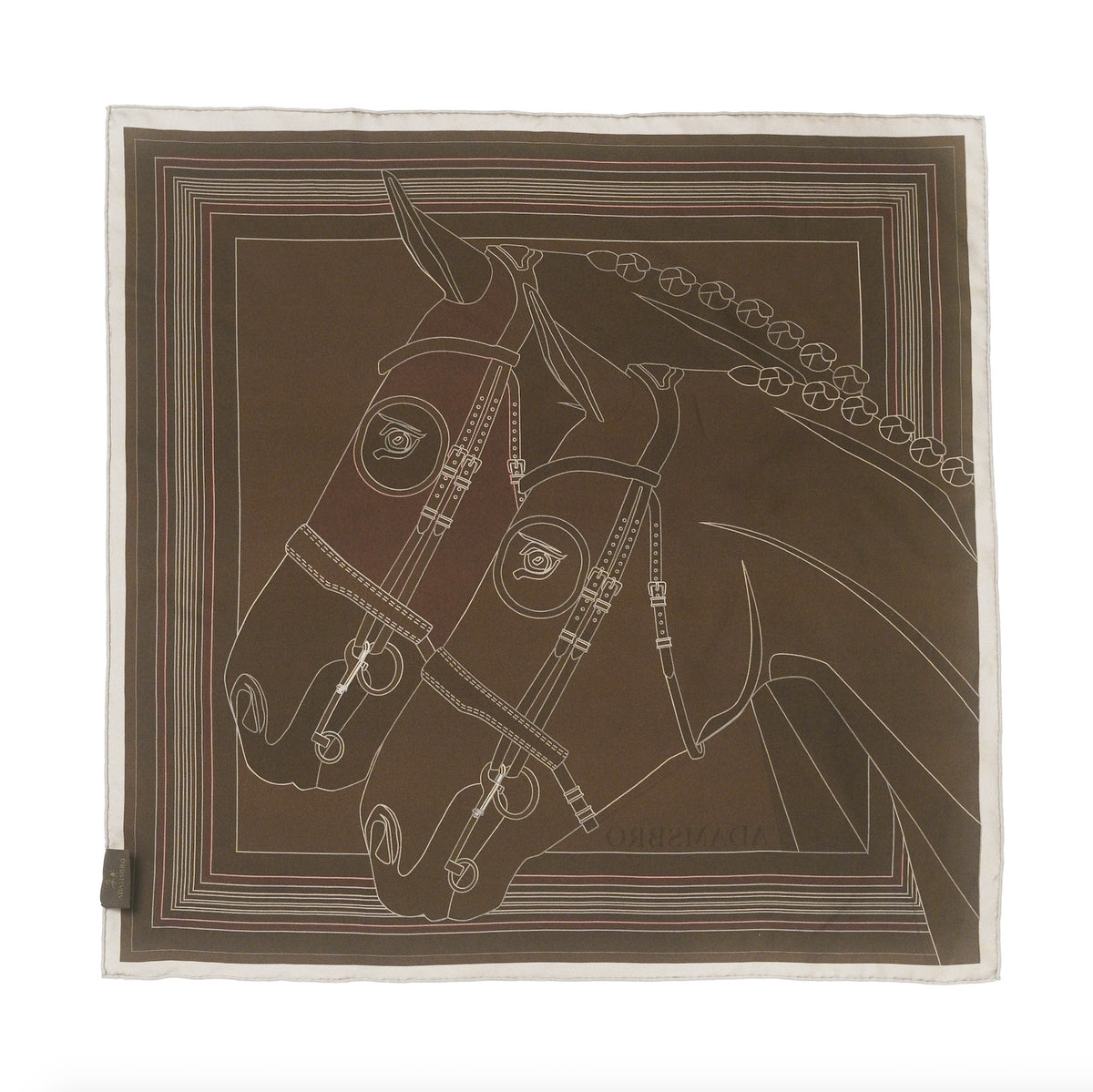 Mulberry Silk Scarf Frame Horse