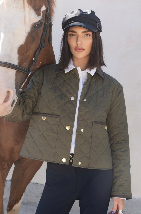 Exclusive Quilted Barn Jacket – Olive