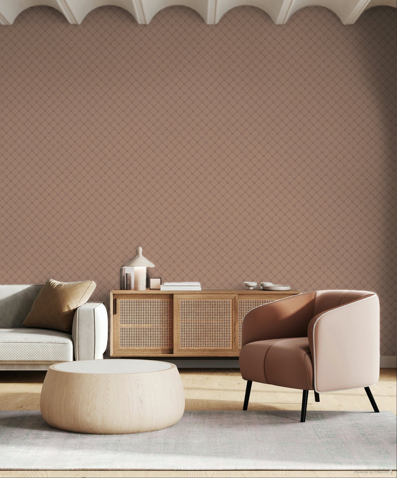 17-09-022-05 WALLPAPER NEW HORSE SHOE RED MOCCA