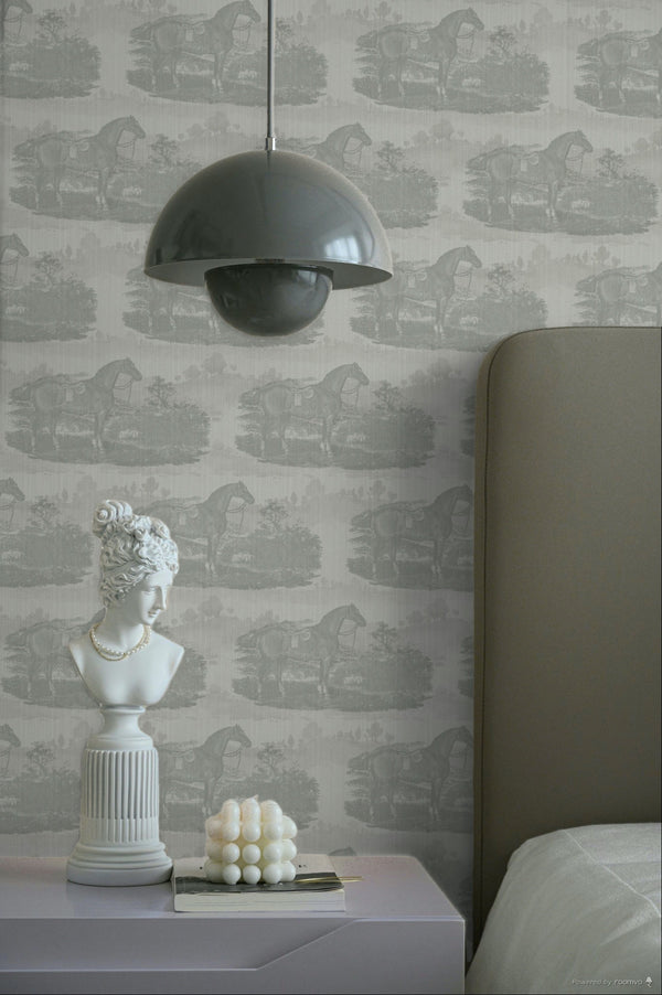 17-09-023-10 Wallpaper Horse Toile Dove
