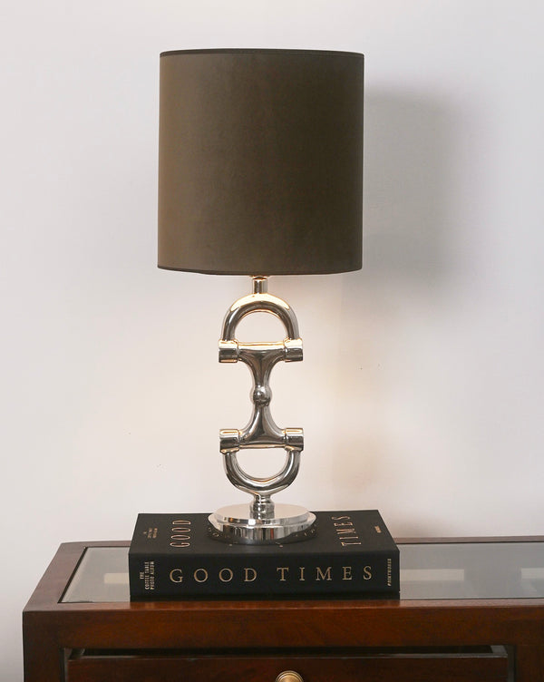 BIT Lamp stand Silver including Brown Shade.