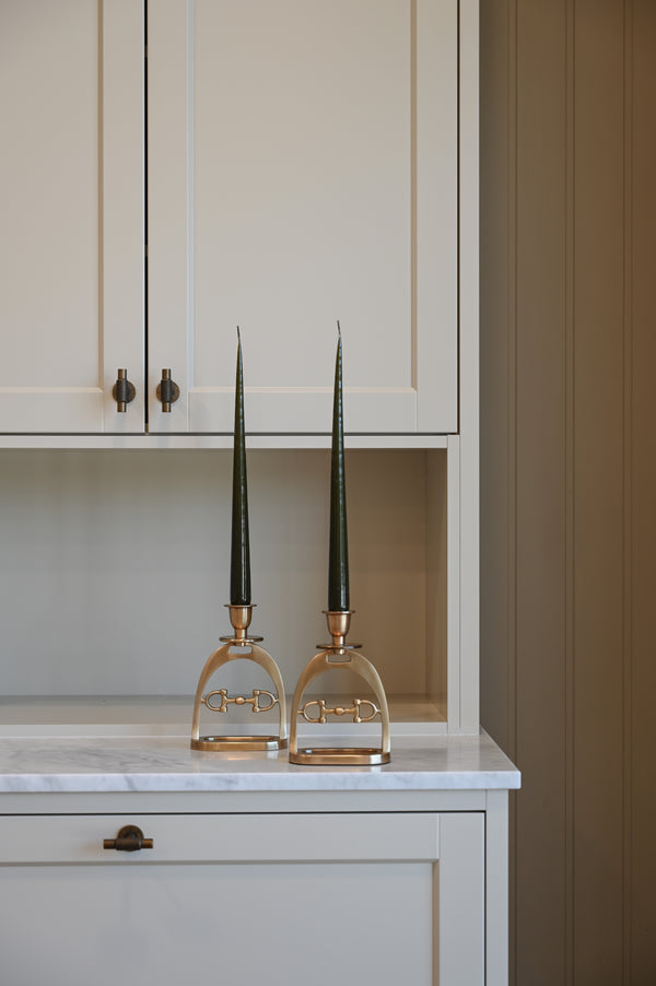Snaffle Bit Candle Holder Set Brass