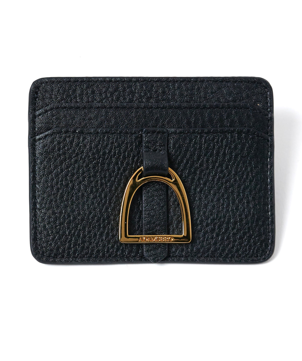 Black Stirrup Cardholder- Genuine Leather