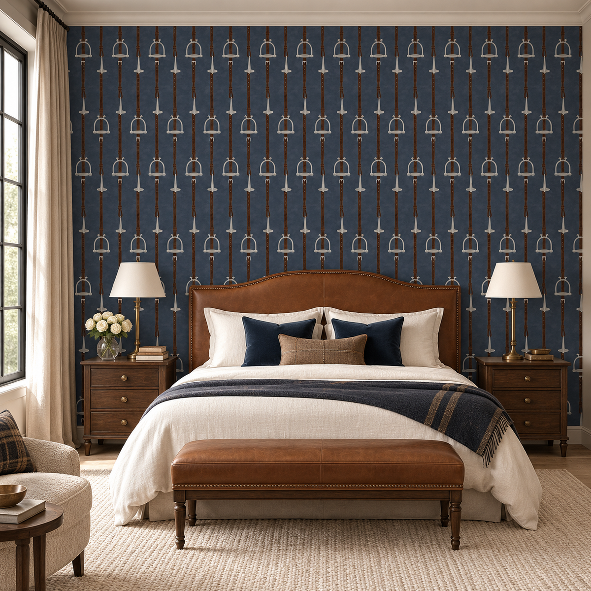 17-09-035-70 Wallpaper Stirrup Stripe Navy