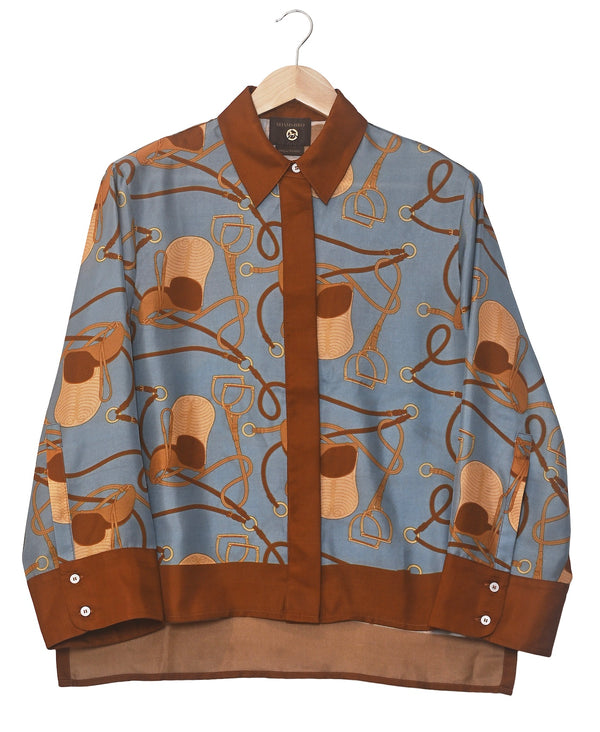 SATIN Shirt Saddle Denim