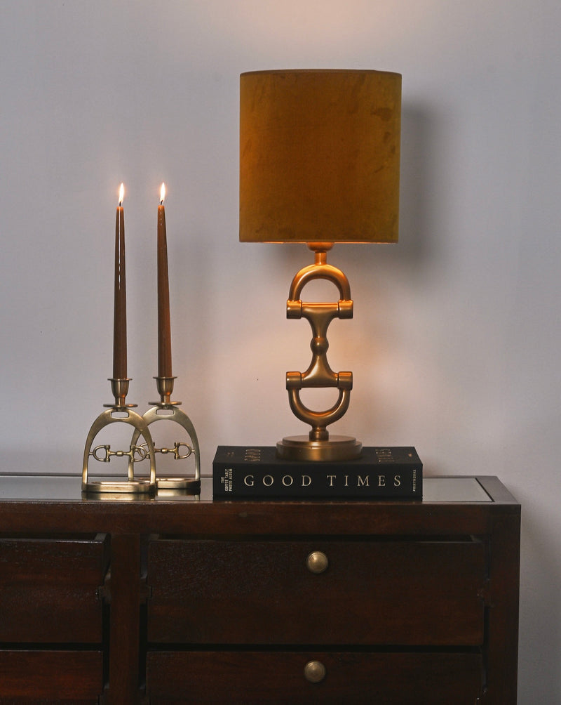 BIT Lamp stand Brass including Golden Mustard Shade.