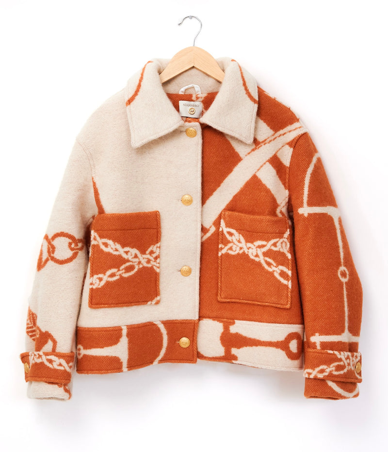TAILORED CLASSIC BOXY JACKET GINGER & OFFWHITE.