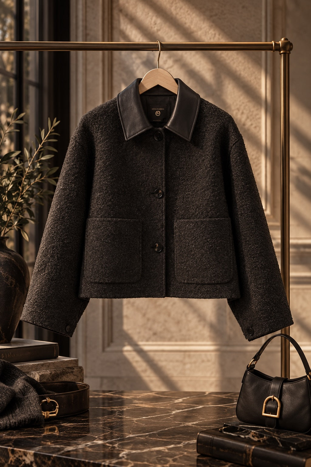 Exclusive Bouclé Wool Jacket  Brown