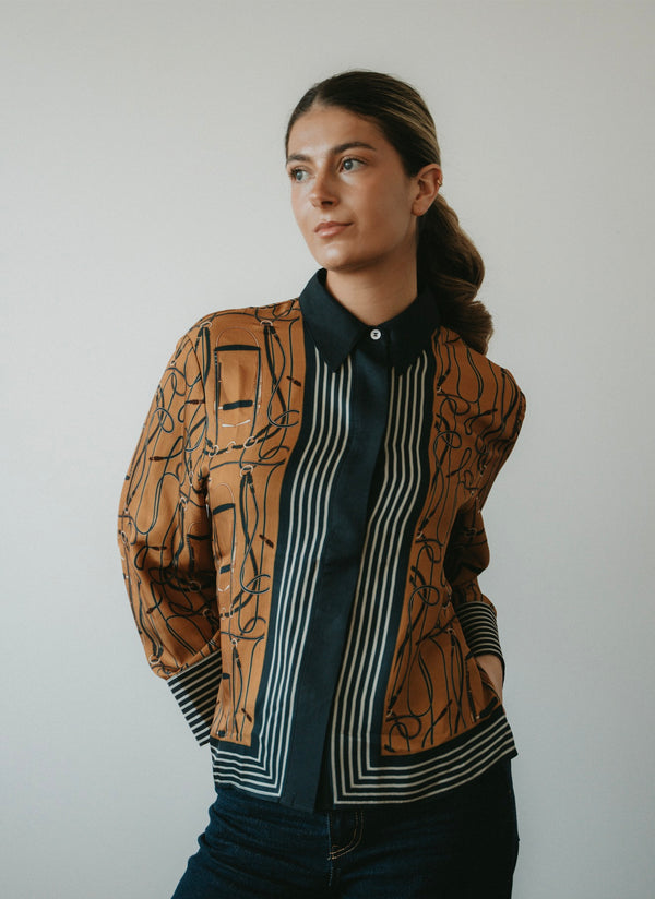 SATIN Shirt Heritage Stripe