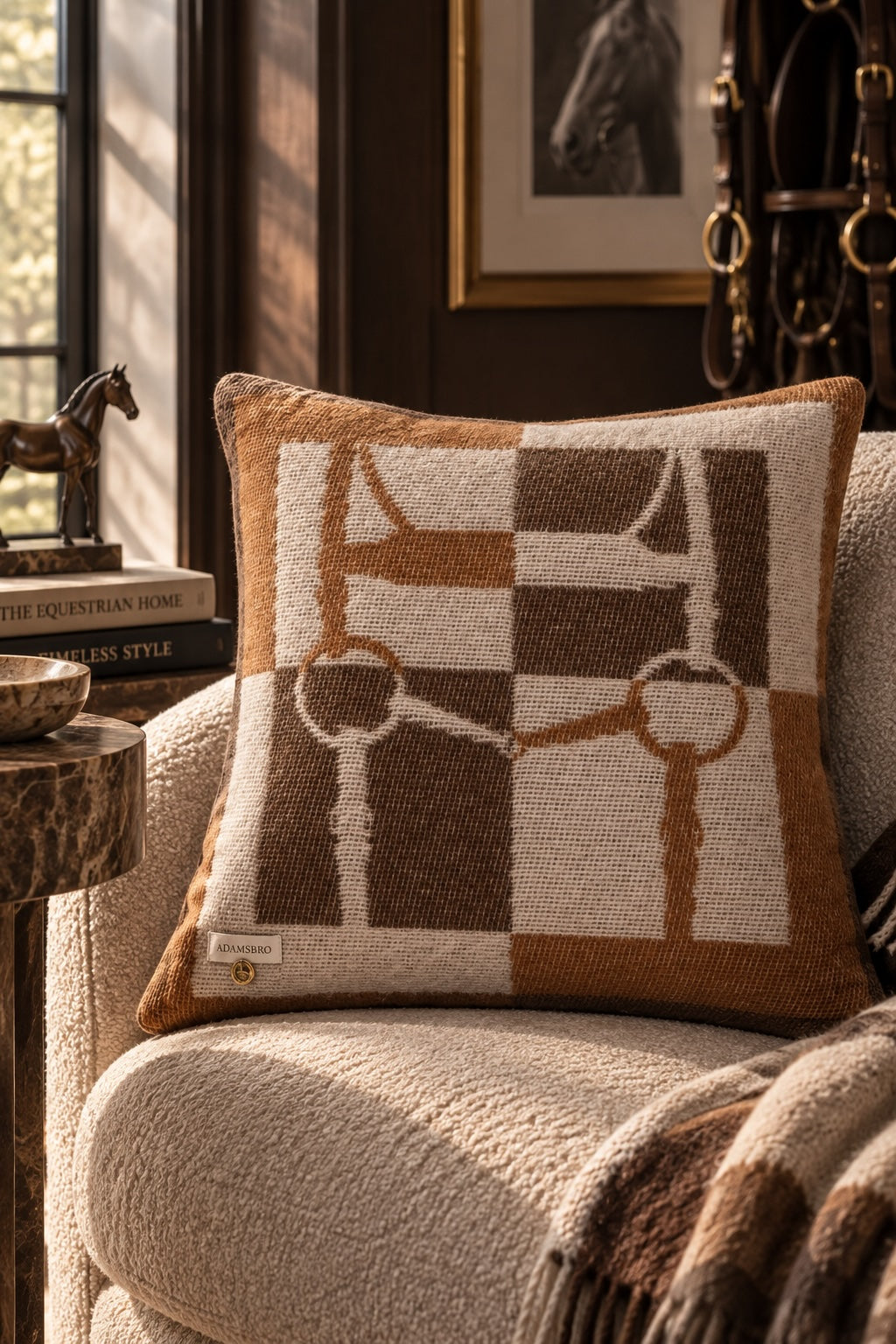 Square Bridle  Cushion 100% New Zealand lambswool