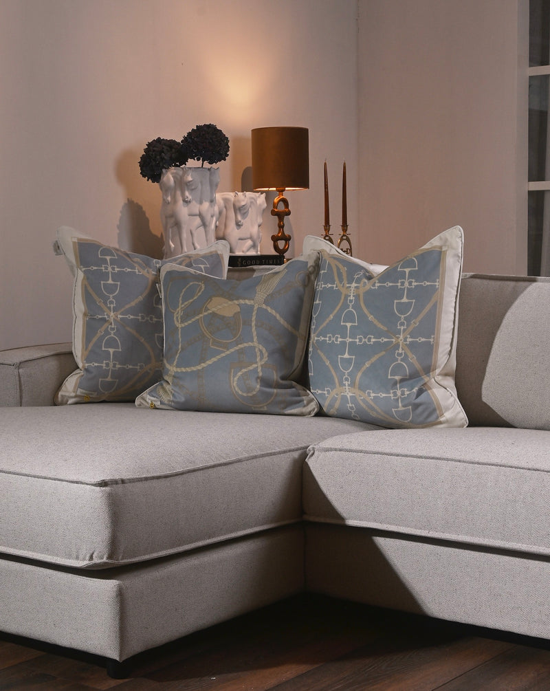 Bite Luxury velvet cushion Pale Blue