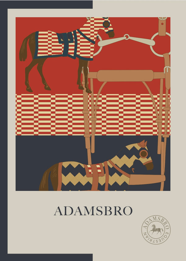 POSTER ZIG ZAG HORSE NAVY