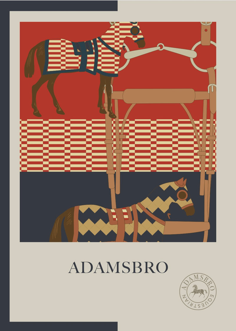 POSTER ZIG ZAG HORSE NAVY