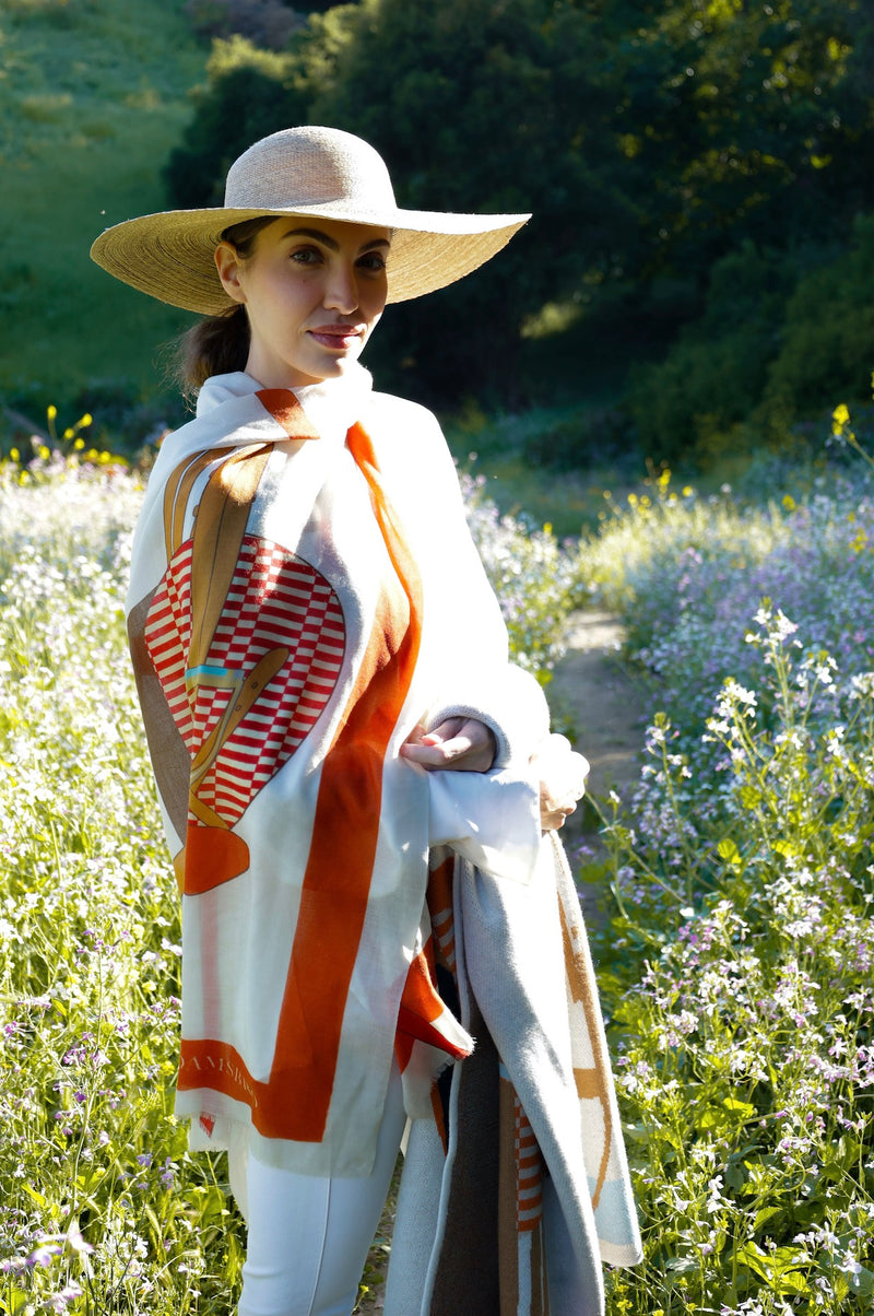 Luxury Women's Cashmere Scarf – “Saddle”