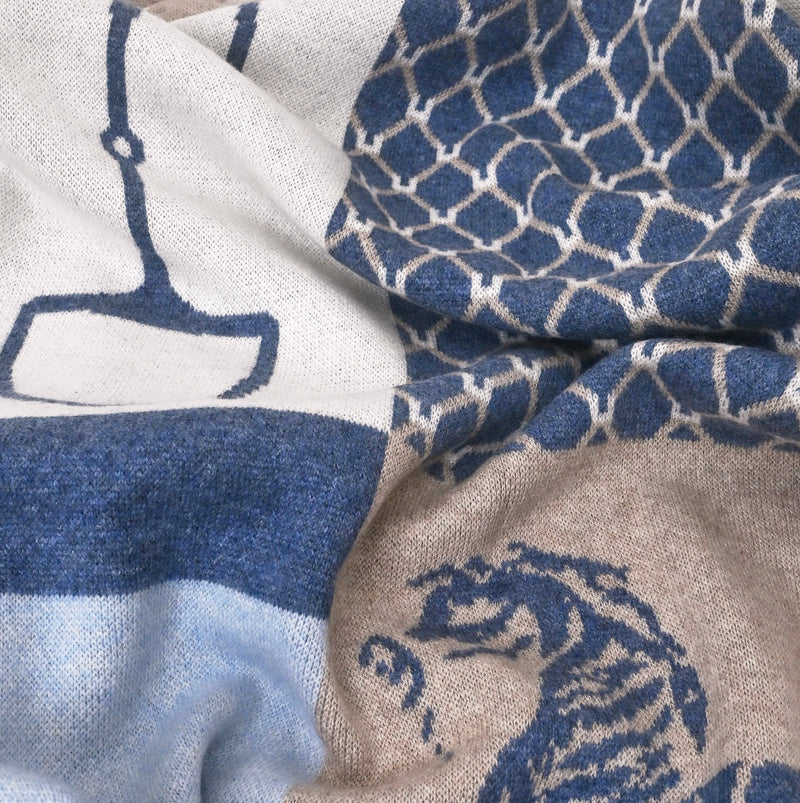 ADAMSBRO CASHMERE PONCHO SKY