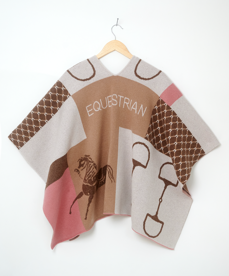 ADAMSBRO CASHMERE PONCHO OLD PINK